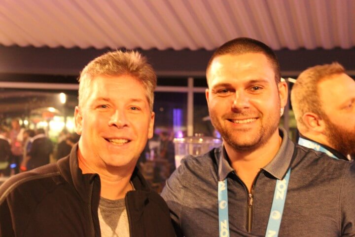 На снимката Danny Sullivan от Search Engine Land и Никола Минков от Serpact™ след разговор в SMX West