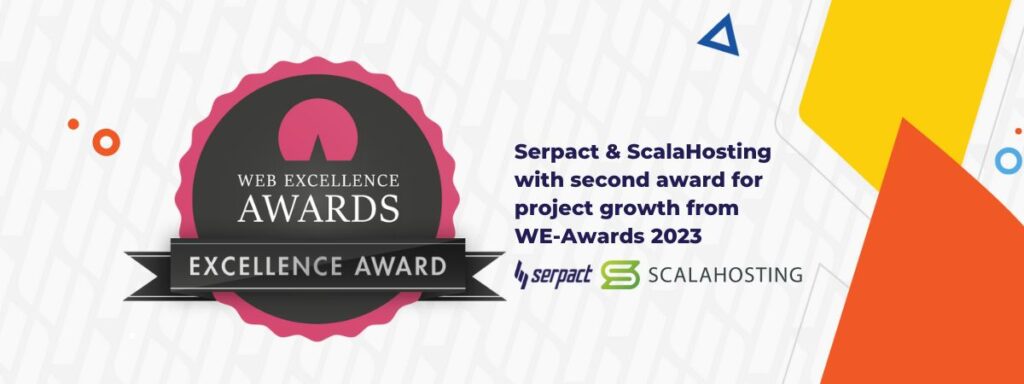 Serpact & ScalaHosting won second award for project growth from WE-Awards 2023