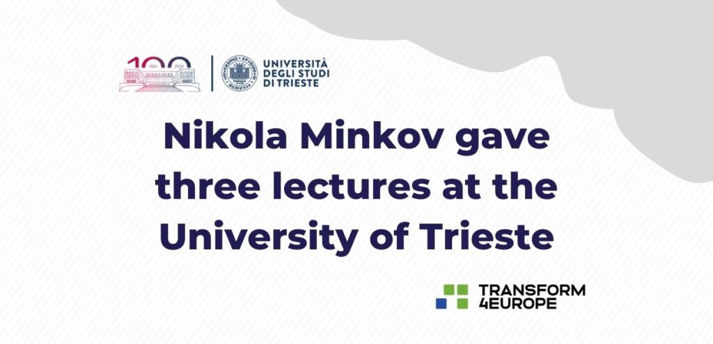 Nikola Minkov gave a series of lectures at the renowned University of Trieste